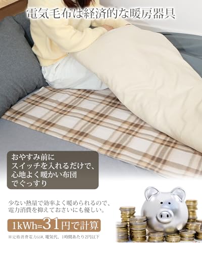 Energy-saving 55W Electric Blanket for Both Bedspread and Quilt, with AI Overheat Protection, Power-saving Features, Fast Heating, and a Timer To Prev