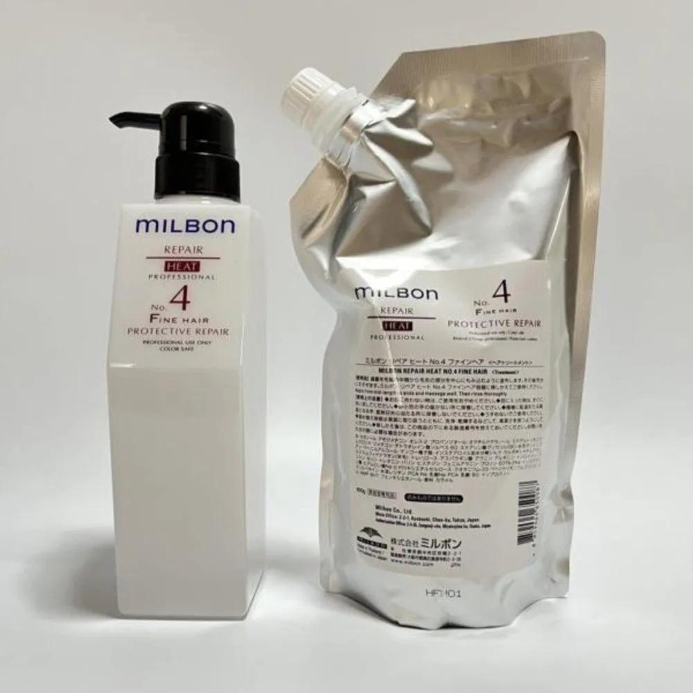 Milbon Repair Heat No. 4 Защитных Восстанавливающих F для Тонких Волос 600 г Салонное Лечение