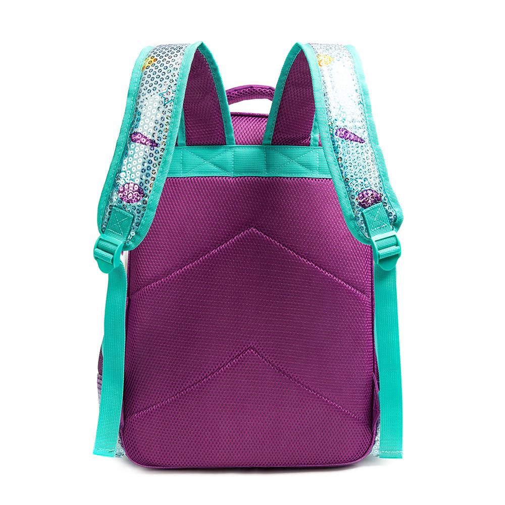 School Bags for Girls 16 Inch Mermaid Sequin Children's Backpack with Lunch Box Pencil Case Book Bag School Supplies Set Bags
