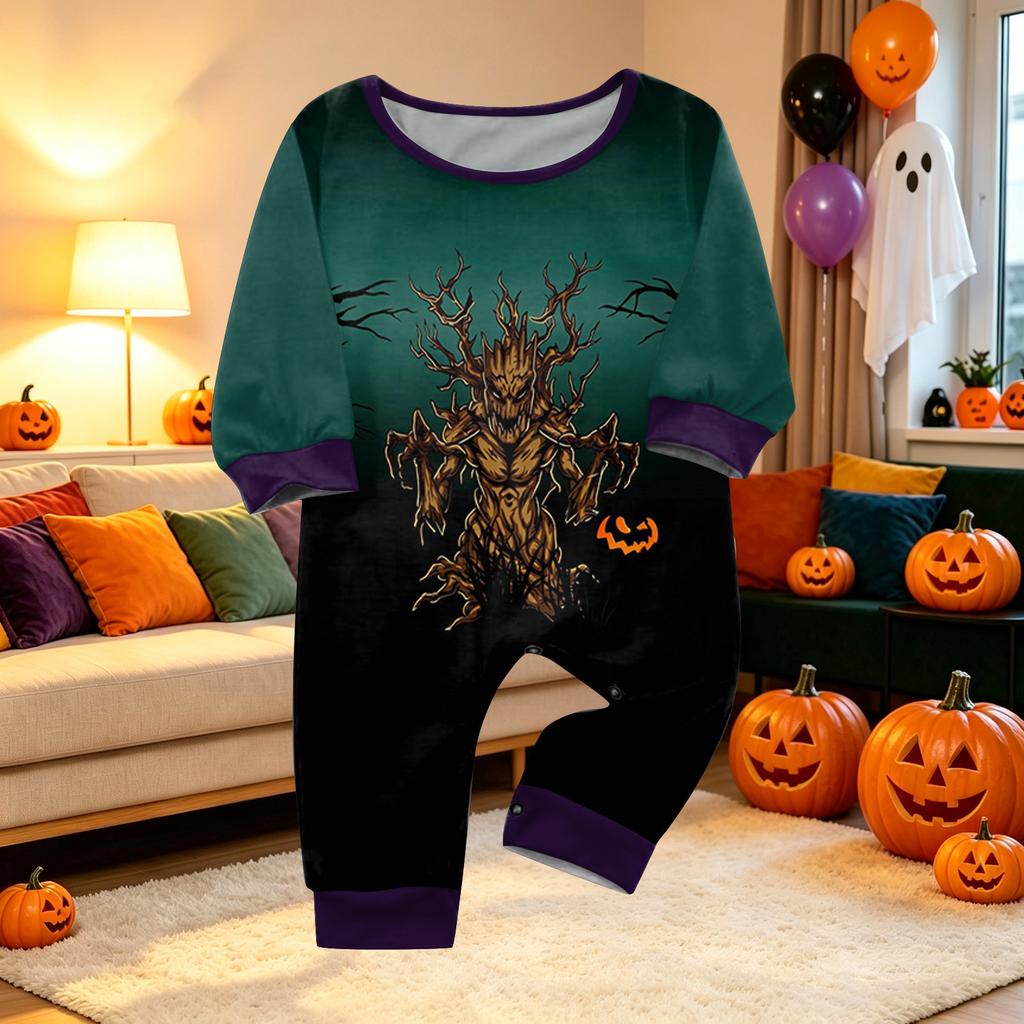 Matching Family Halloween Pajama Set - Long Sleeve Top and Pants for Parents and Kids