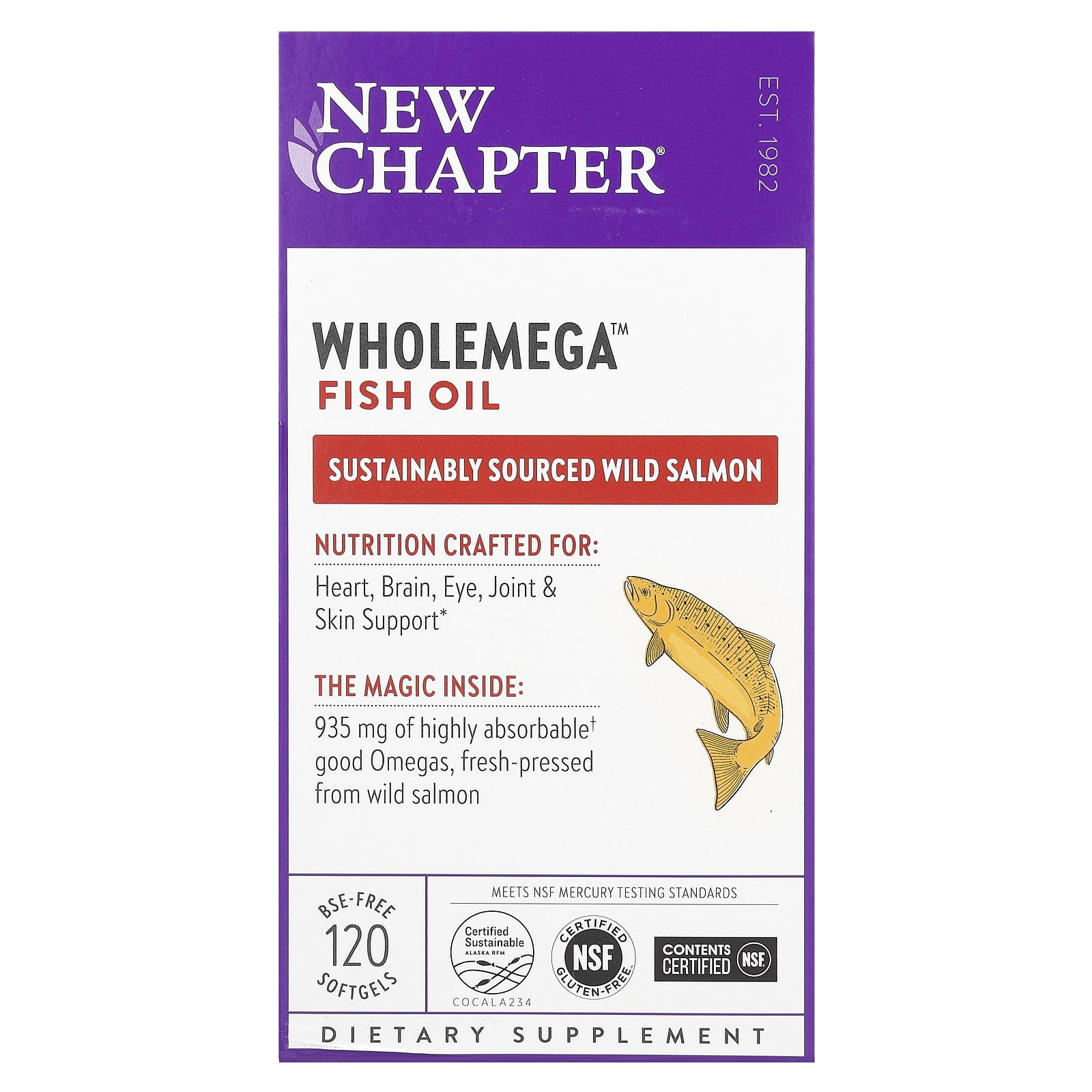 

Wholeega Fish Oil, Bse Free Softgels 120