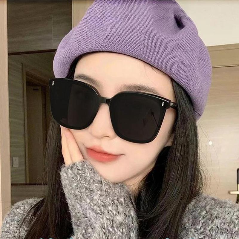 

New style sunglasses for women, high-end trendy glasses for men, UV protection for driving, suitable for large faces, popular online celebrity Metal hinge frame+High-de