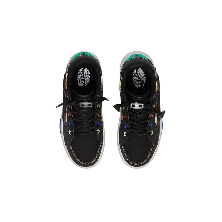 Li Ning Youth Low Top Lace Up Skate Shoes Kids Sneakers Black YKCS040-1