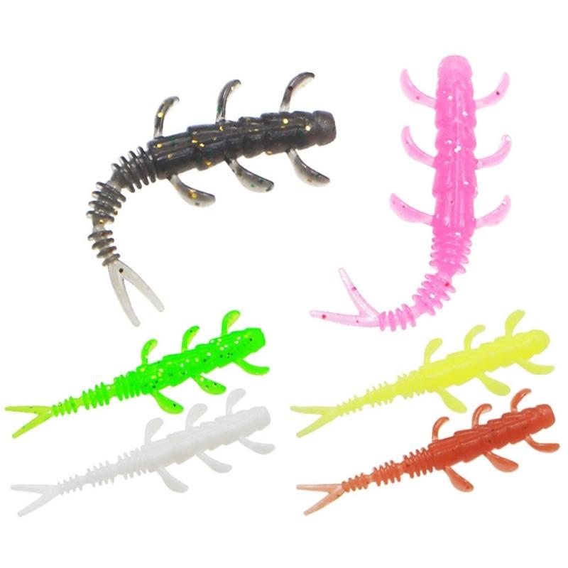 10pcs Fishing Lure Wobblers Split Tail Lures for Trout Fishing Soft Baits 4cm 0.35g Swimbaits Mini Artificial Baits