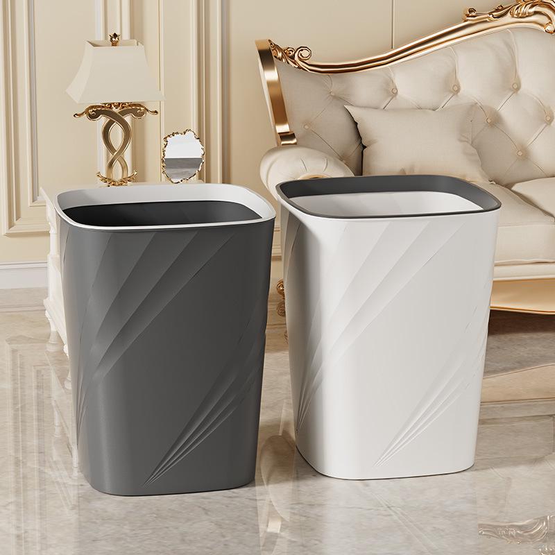 Large Capacity Lidless Trash Can for Home & Office - Suitable for Bathroom, Kitchen, Living Room