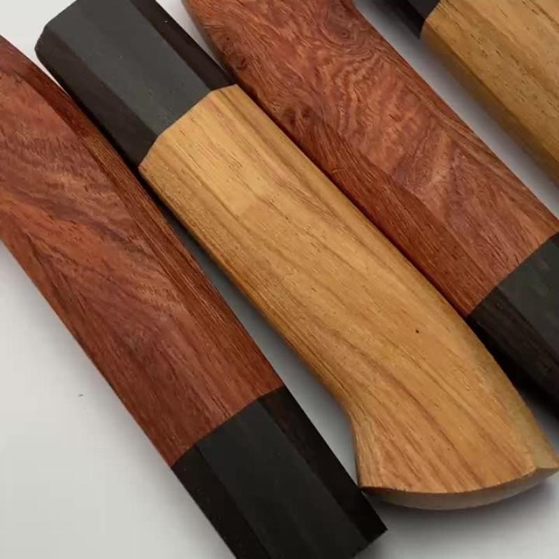 Natural Solid Wood Japanese Style Kitchen Knife Octagonal Wooden Handle Scales Diy Making Accessories Parts