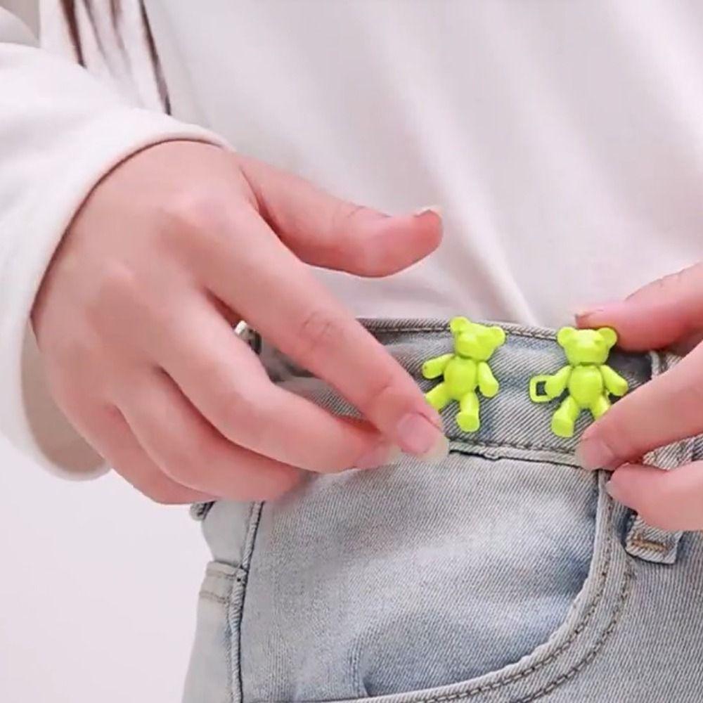 Metal 2Pcs Retract Waist Skirt Pant Jeans Bear Detachable Clothing Accessories Waist Button Waist Pin Buckle Waist Tighten Clip