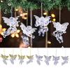 Romantic European Style Decorations 4Pcs Winged Angel Hanging Ornaments, Clear Figurines, Seasonal Home Party Supplies Christmas Tree Decor,