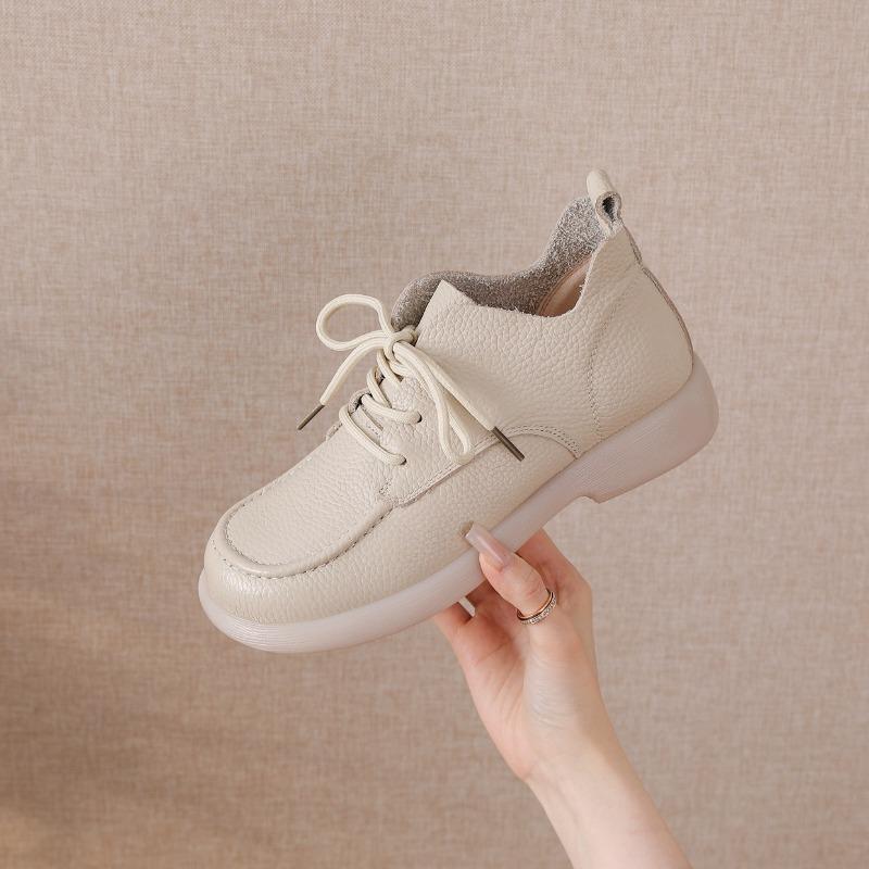 Fashion Autumn Early Winter Genuine Leather Shoes Women Ankle Boots Soft Retro Brand Ladies Fashion Boots Cow Leather Mother Shoes D606