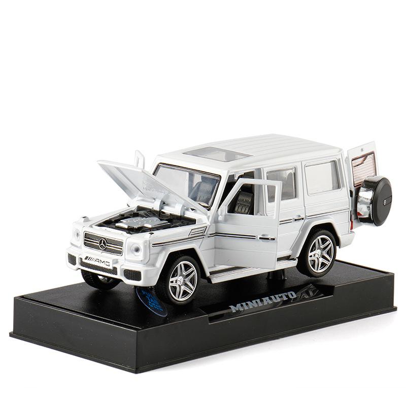Veículo de brinquedo colecionável Benz G65 AMG em escala 1/32, modelo de carro fundido retrátil com luzes e som para crianças, meninos, meninas, presente