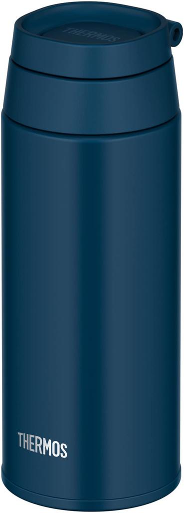 Thermos Water Bottle Vacuum Insulated Mobile Mug with Carry Loop 500ml Indigo Blue IBL JOO-500