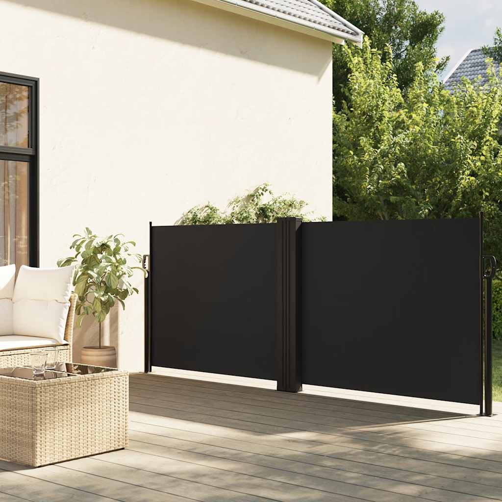 Retractable Side Awning Black 100 x 1000 cm