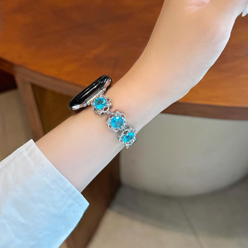 Sugar Color Diamond Compatible For Apple Watch Ultra band 49mm 40mm 42mm 44mm 45mm 38mm for iWatch Series 11/10/8/7/6/SE/9 Fashionable Handmade Strap