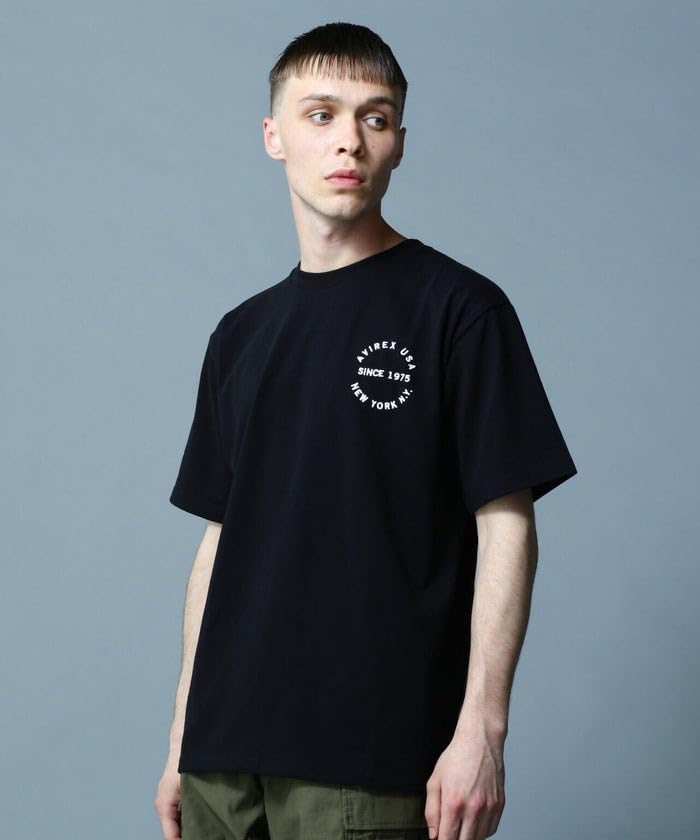 AVIREX VARSITY LOGO T-SHIRT L Black 783-5934012