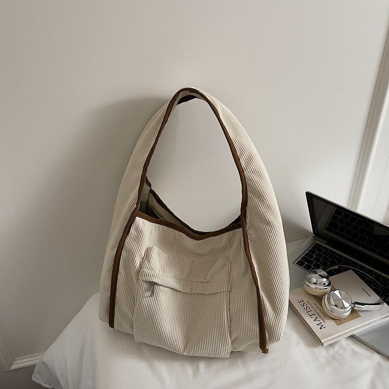 

New Winter Corduroy Shoulder Bag Women Fashi Large Capacity Tote Handle Bag Comfortable and Versatile Texture Commuting Bag