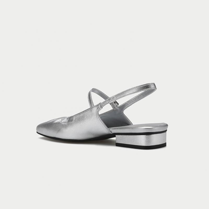 Thom Mcan Women Comfort Shirring Slingback Praha 8tmpr25s7r Silver