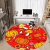 1pc Pumpkin Patch Mushroom Chair Carpet for Office Non Slip, Machine Washable Rug for Office, Room Holiday Decor for Christmas, Birthday Polyester