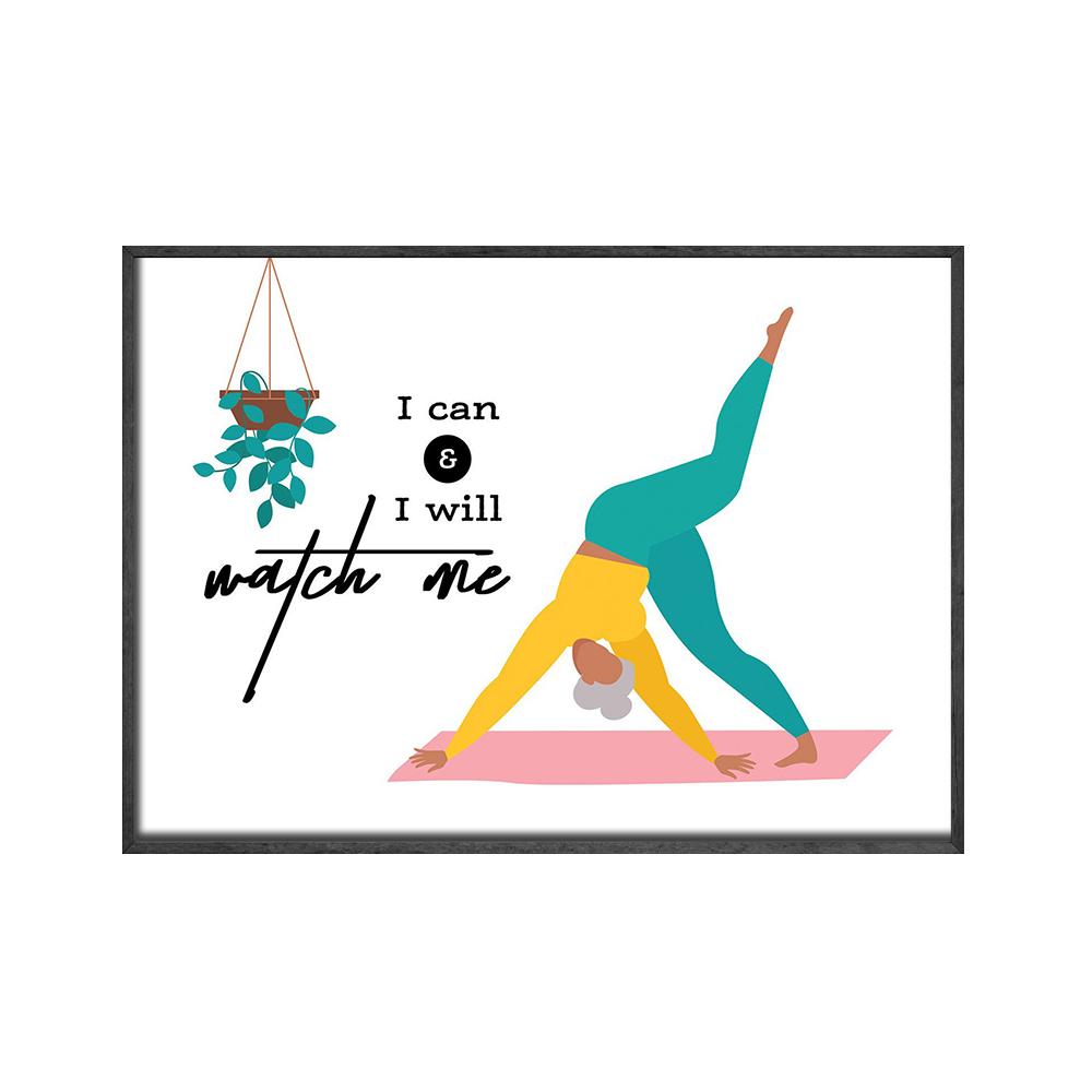 Modern Art Oil Painting Fitness Yoga Canvas Painting Print Women Posters and Prints Gym Room Empowerment Quote Wall Decoration