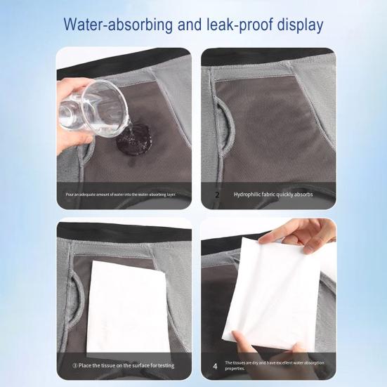 Men Underwear Leak-Proof Boxer Briefs Elderly Bedridden Patients Urine-Proof Pads Underwear Washable Reusable Panties