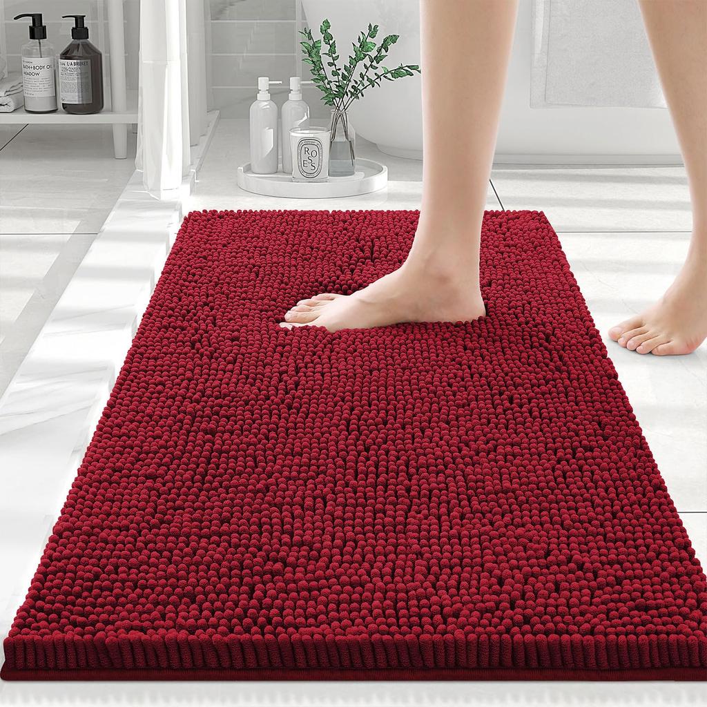 Olanly Chenille Badematte Mode Rutschfest Weich Flauschig Badematten Für Badezimmer Super Saugfähige Fußmatten Waschbare Badematte