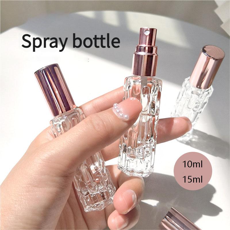 10/15ML Glass Perfume Spray Bottle Rose Gold Aluminum Refillable Atomizer Travel Bottle