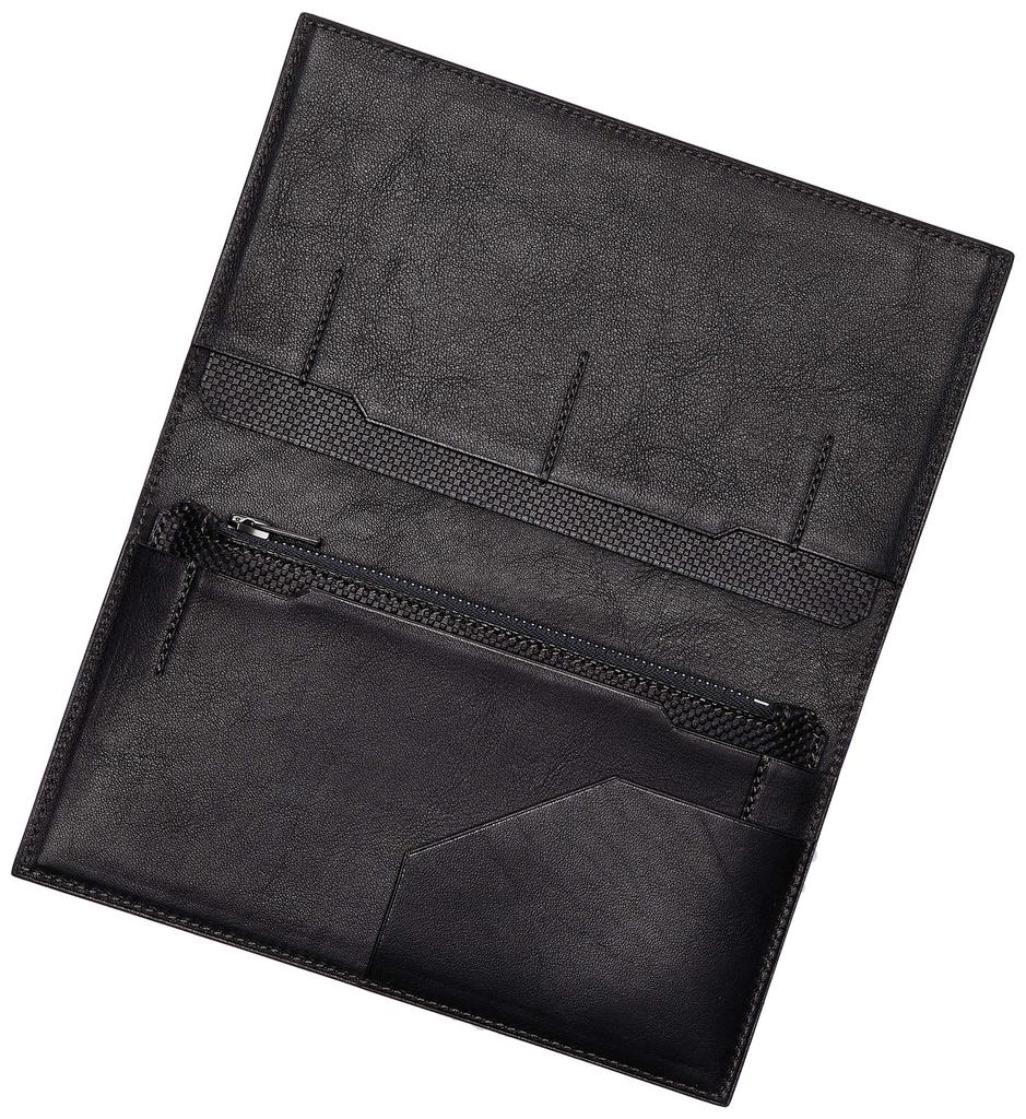 BRIEFING Official Leather Passport Case, BRA193A19, Black/Black