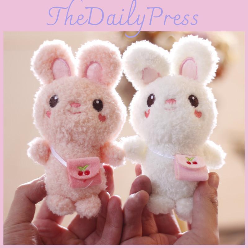 Cute Plush Rabbit Keychain Fluffy And Adorable Stuffed Animal For Backpacks