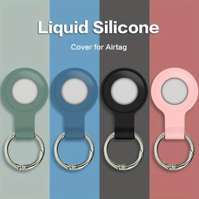 Apply To Liquid Silicone Protective Cover for AirTag Case Protector Bumper On For Apple AirTags Tracker Keychain Buckle Llavero