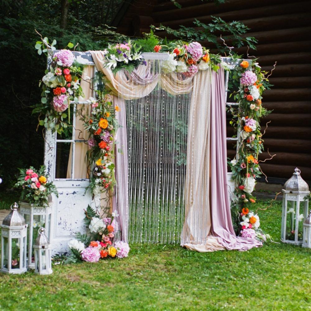 

Decorative Beaded Curtain Crystal Bead Partition Curtain Practical String Curtain Bedroom Use White