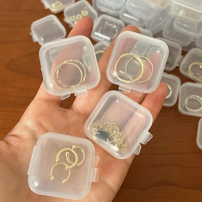 1~10PCS Small Boxes Clear Plastic Jewelry Storage Case Container Packaging Box Earrings Rings Beads Earplug Protection Box