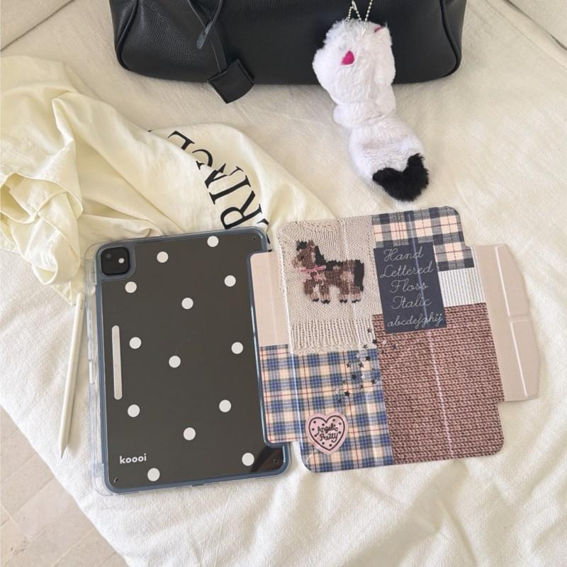 Little Horse Weaving with Pen Slot Tablet Case for Ipad Air 3th 4th 5th 6th 7th Pro Air 2025 2024 11" 12.9"13"10.2"10.5"10.9"