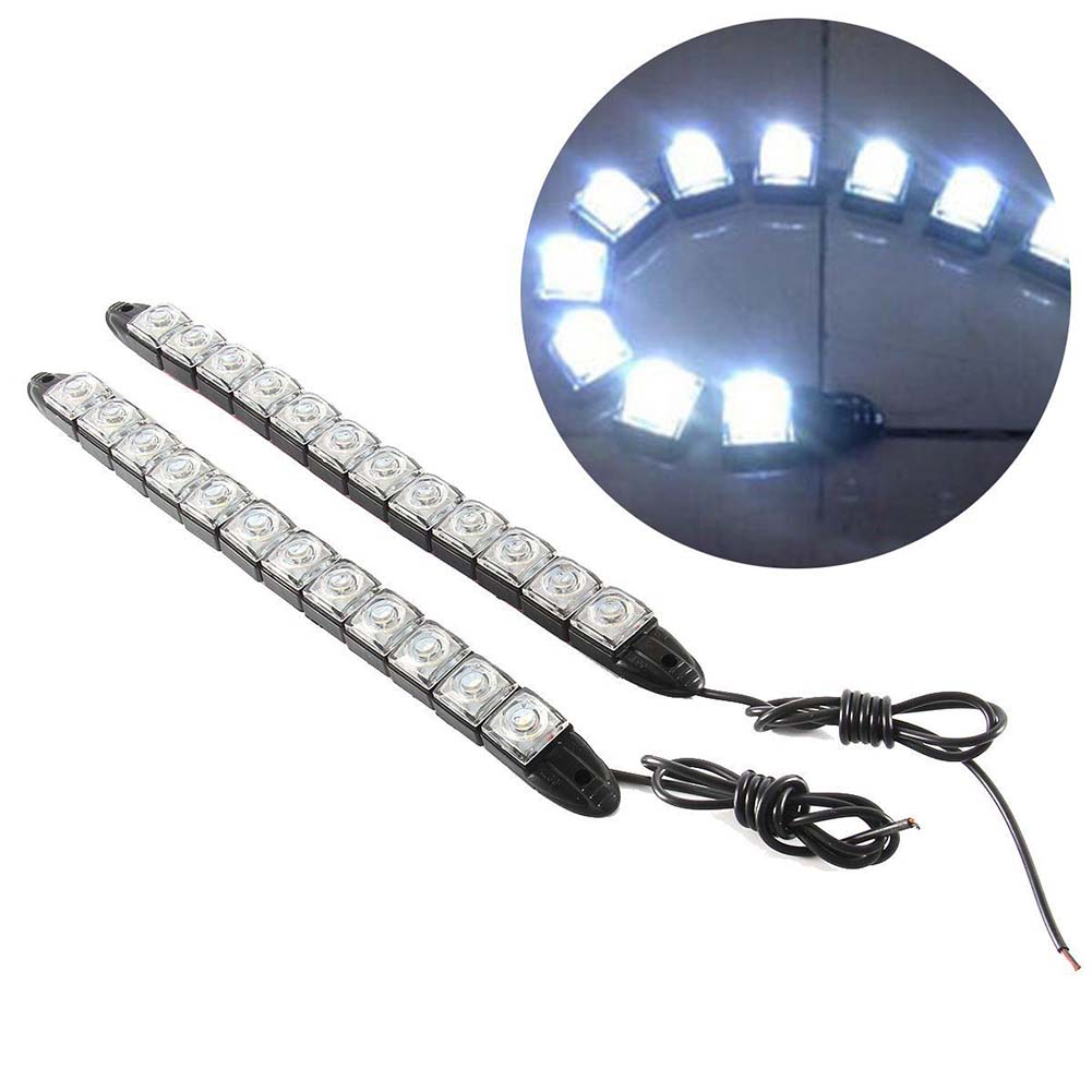 1Pc Universal 12 LEDs DRL Flexible Car Daytime Running Light Driving Daylight Fog Lamp