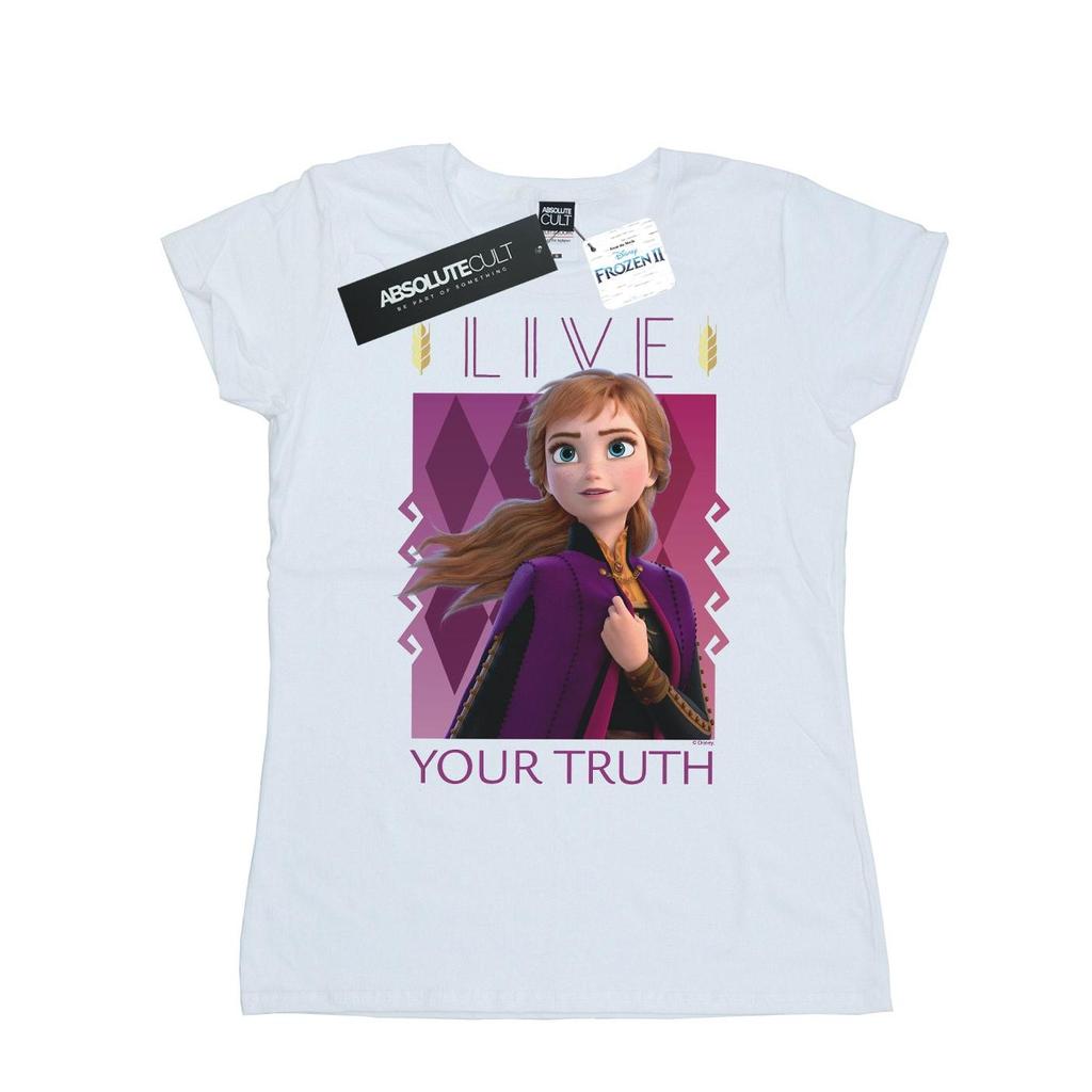 Disney Womens/Ladies Frozen 2 Anna Live Your Truth Cotton T-Shirt