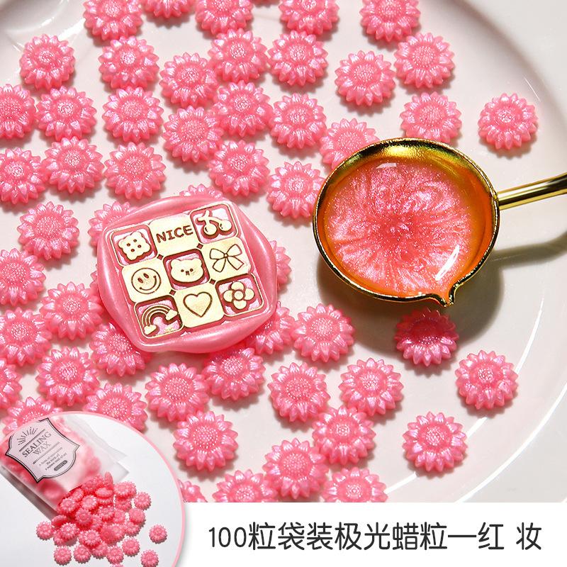 100Pcs/bag Sunflower Enamel Wax Particles Translucent Color DIY Invitation Envelope Seal Full Set of Wax Making Materials