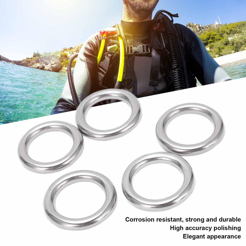 5pcs Boat Round s Stainless Steel 304 Seamless Welded O Type Hanging for Hammock