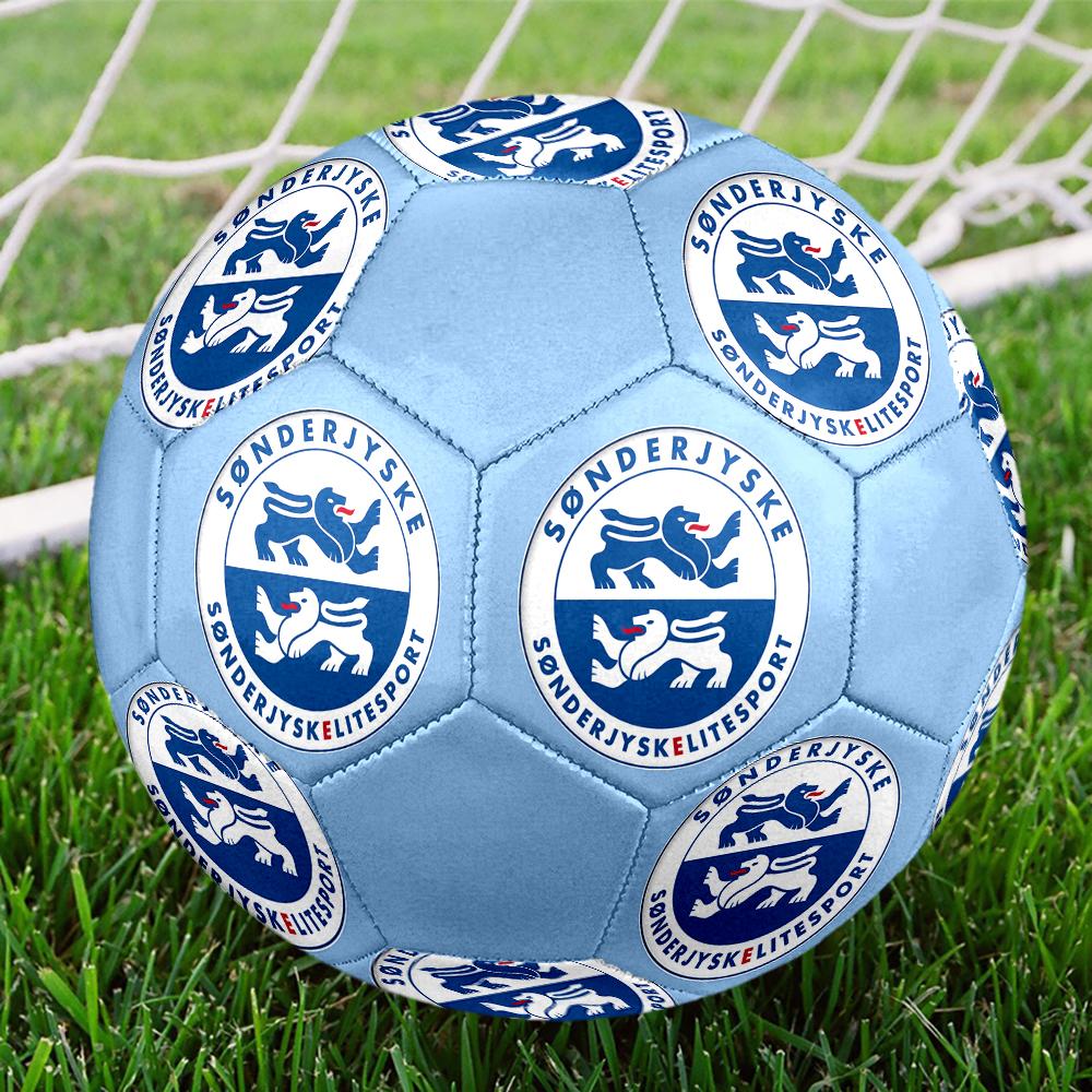 Sonderjyske FC Soccer Ball, Colorful, Suitable for All Ages, Machine-stitched, PVC Material, Competition Grade, Durable and High Bounce