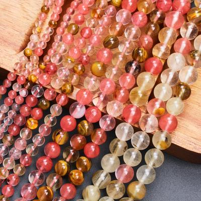 Girls For Jewelry Making Smooth Round Loose Beads Women 4mm/6mm/8mm/10mm Beads Charm Accessories DIY Bracelet Gifts Fashion Natural 20-40Pcs Stone