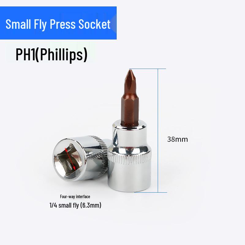 Screwdriver Socket Set: 1/4 Inch (6.3mm) Hex, Cross, Slotted, Pozi, Torx Bits