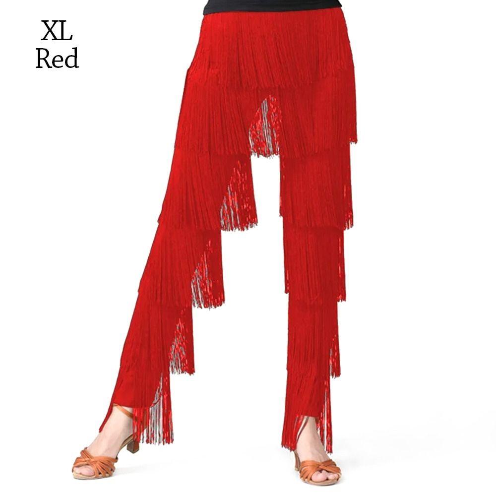 Shiny Ballroom Pants Tassel Performance Pants Party Latin Dance Pants