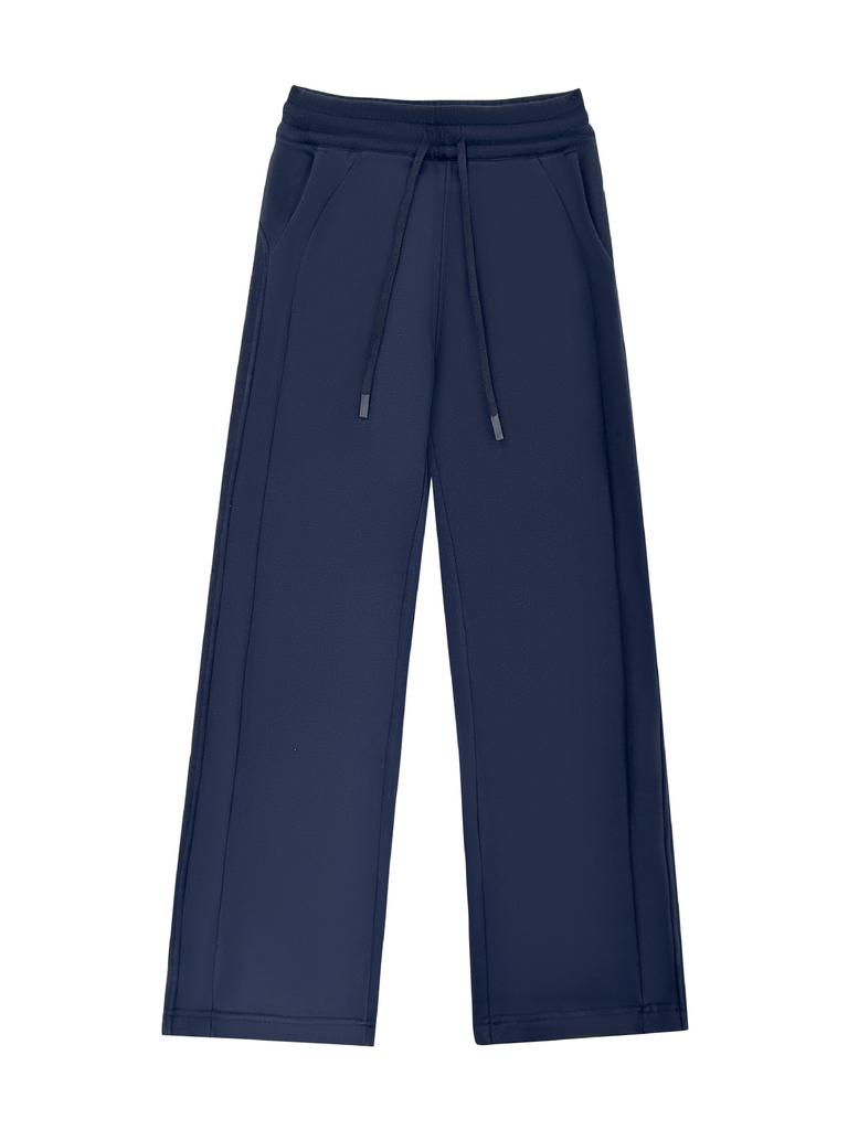 Autumn and winter sweatpants fleece sweater pants women's wide-leg pants loose high-waisted sports straight pants warm and casual