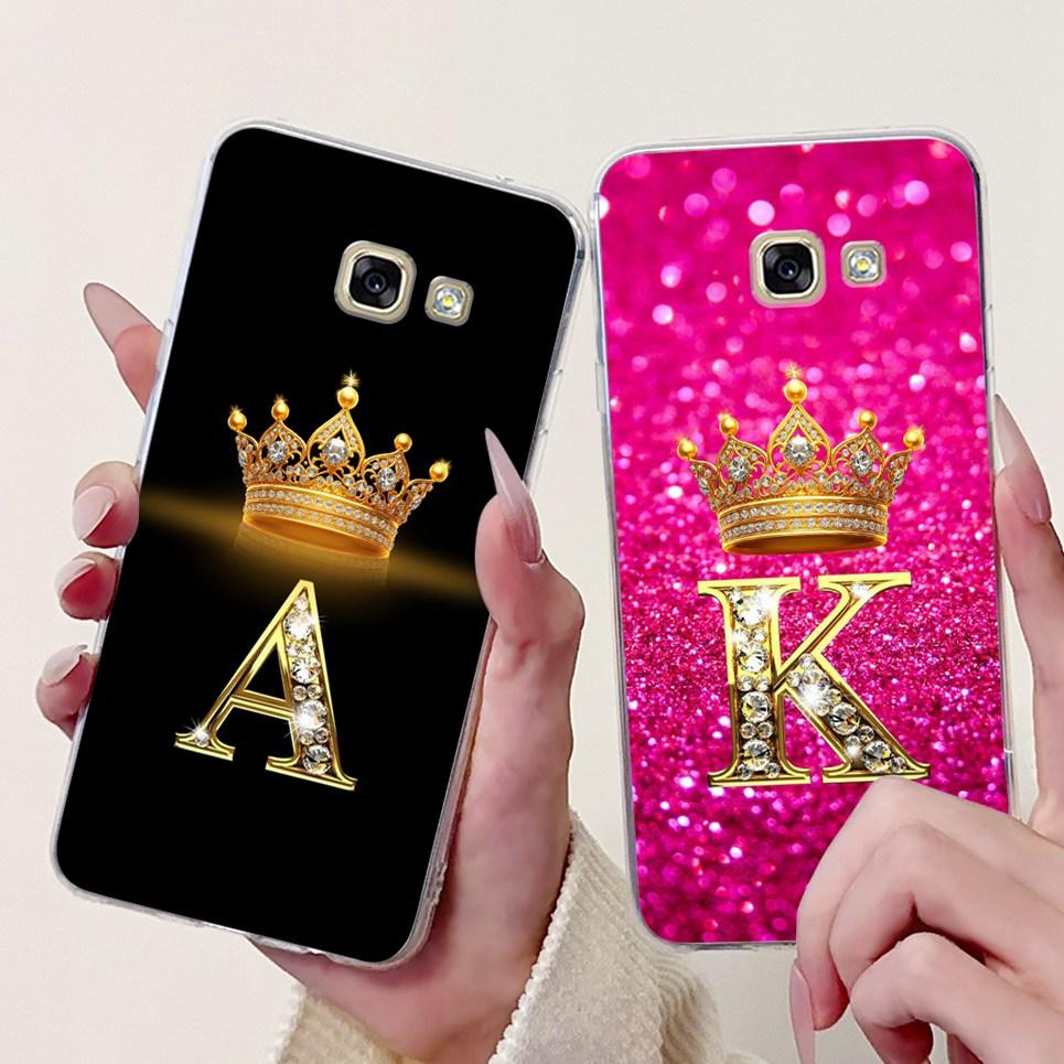 Case For Samsung Galaxy A5 2017 A520F Bumper Cover Samsug A5 2016 A510F Initials Letter Pattern Soft TPU Silicone Transparent