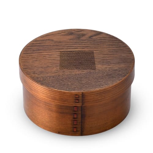 

J-kitchens Saaya Komon Wooden Rice Container (Holds approximately 2-3 cups of rice), 18cm diameter x 8.5cm