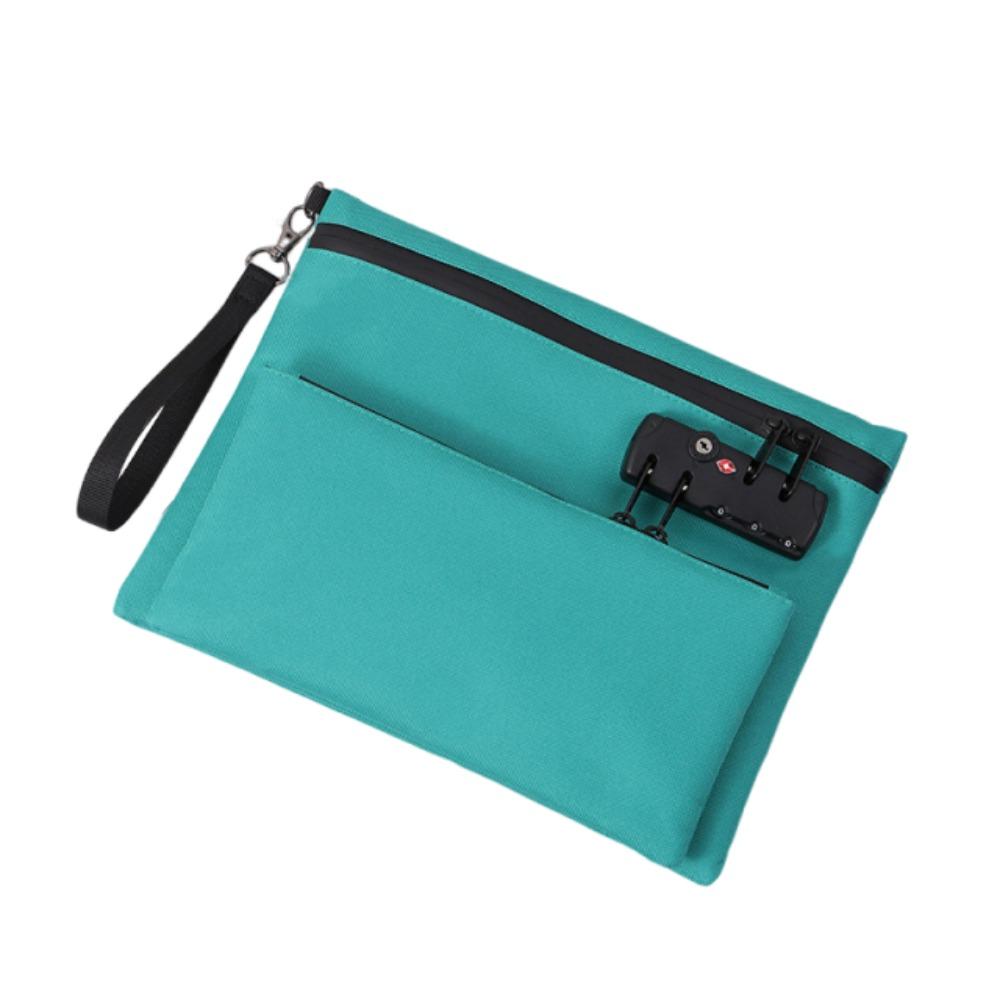 Waterproof Locking File Pouch Password Lock Passport Wallet Document Storage Bag Business Use