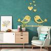 Acrylic Branch Bird Love-shape Mirror Sticker 3d Waterproof Self-adhesive Diy Valentine Day Decoration Mirror Wall Sticker
