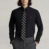 Polo Ralph Lauren FW23 Solid Color Casual Small Logo Embroidered Single-Breasted Long Sleeve Shirt Men shirts Black 710816538-002