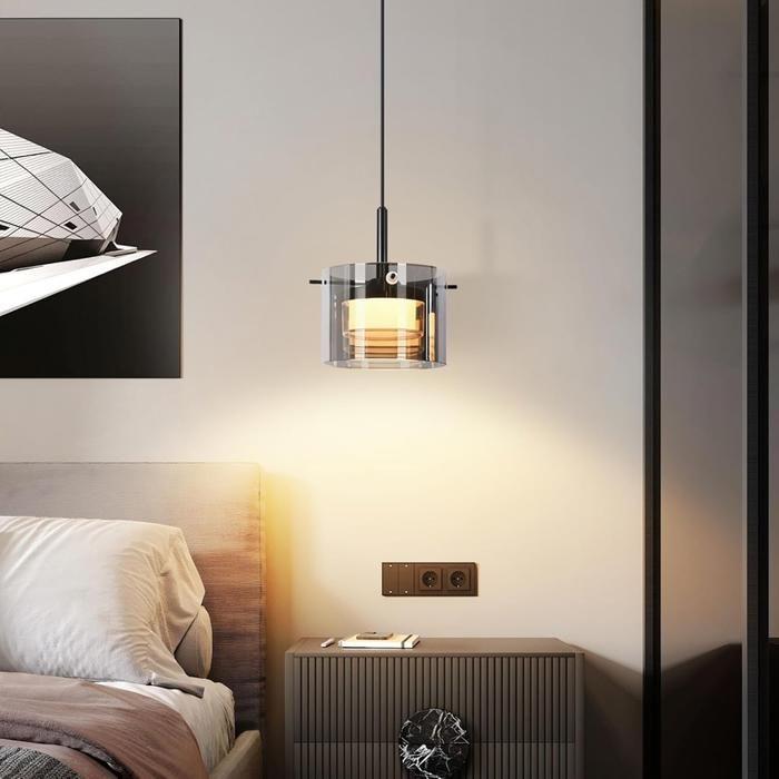 Suspension - NETTLIFE - 1 lumière - LED intégrée - Hauteur réglable - Verre et métal