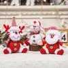Classic Christmas Plush Hanging Ornaments Easy to Hang Cartoon Santa Snowman Elk Xmas Pendant for Christmas Party Favors Home