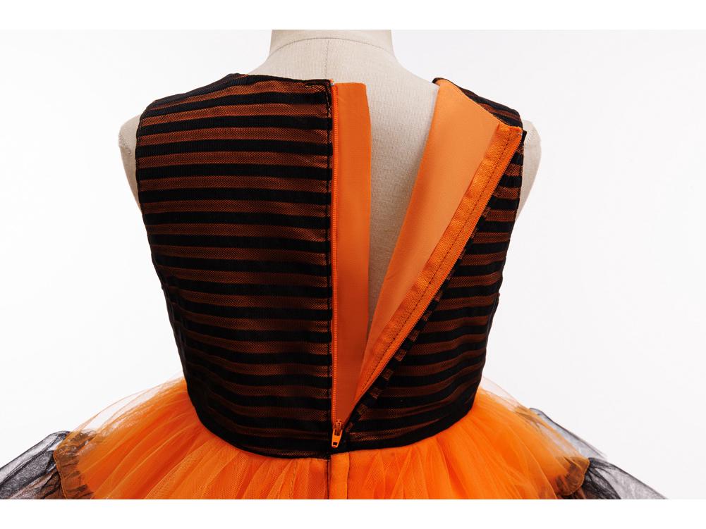 Halloween Princess Striped Irregular Puff Mesh Skirt - Witch Costume