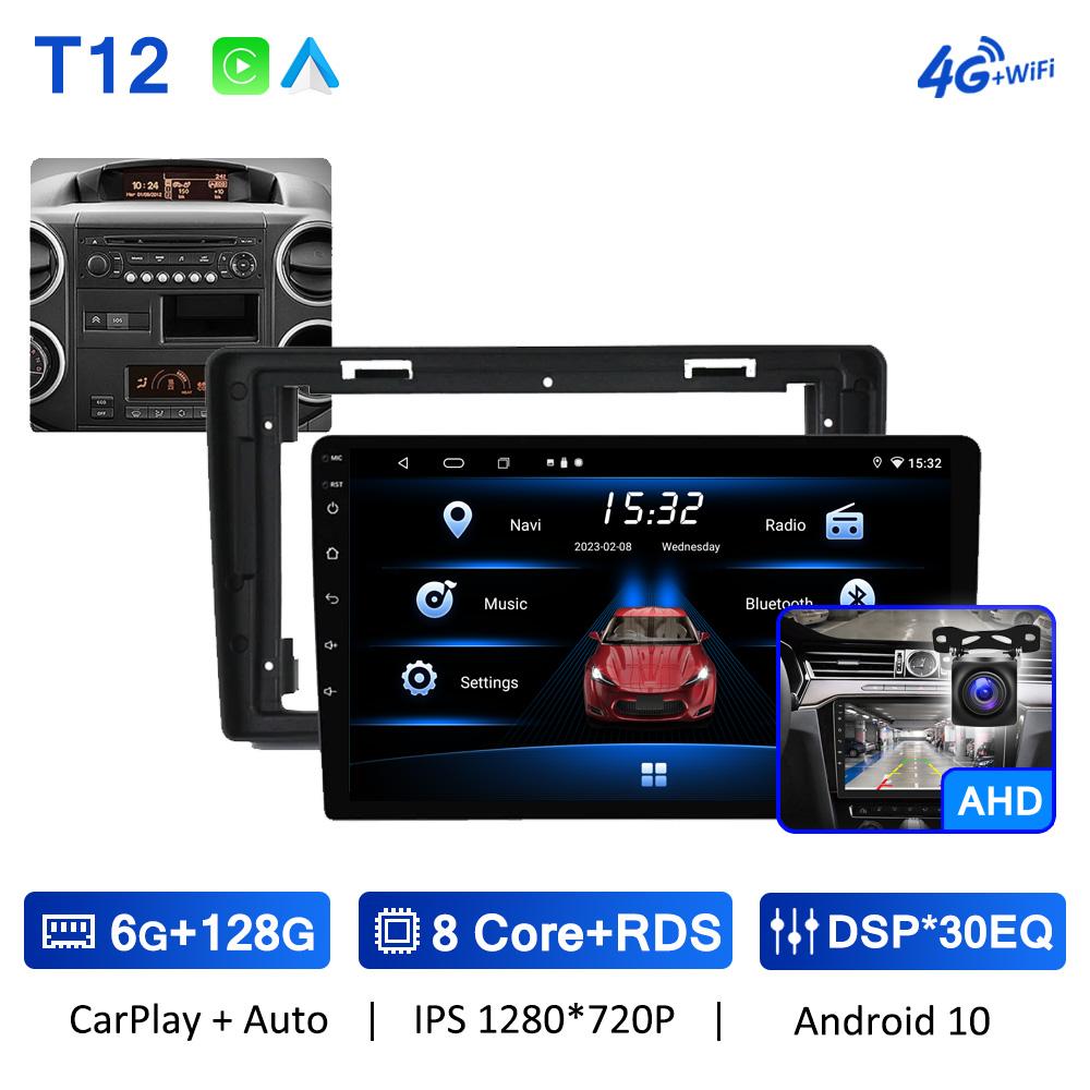 Car Radio Stereo Android 10 CarPlay For Citroen Berlingo 2 B9 Peugeot Partner 2008-2025 Multimedia Video Player GPS Autoradio HU