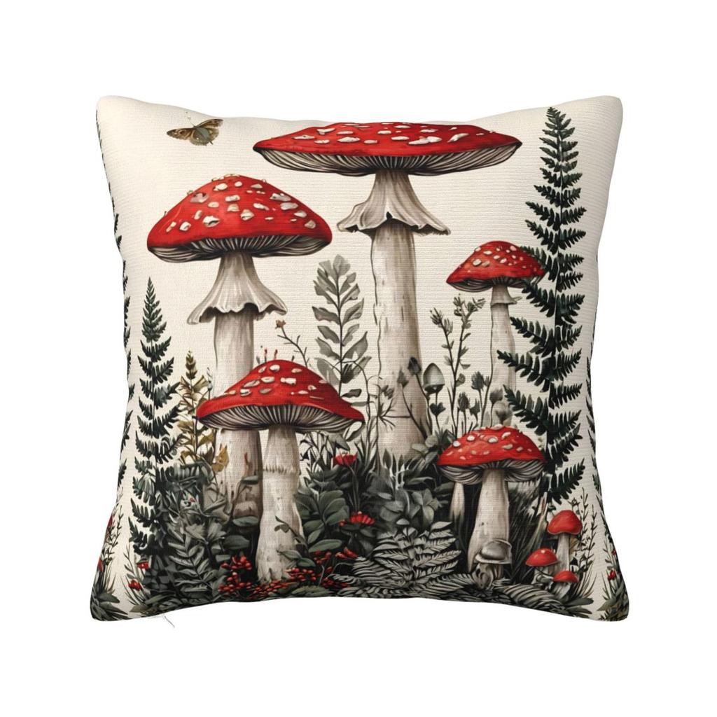 Psychedelic Mushroom Frogs Pillowcase Polyester Cushion Cover Gift Throw Pillow Case Cover Chair Zippered 45X45cm